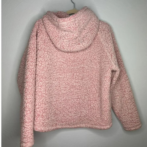 PINK Victoria's Secret Sherpa Hooded Fleece Size Small Fuzzy Adjustable Waist - Picture 2 of 5